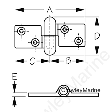 Chrome Brass Take-Apart Hinge(
