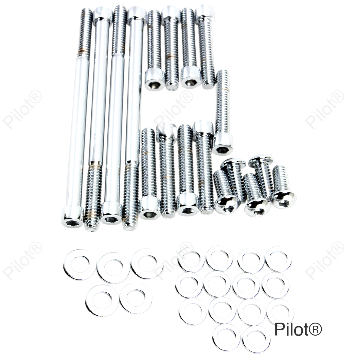 Bolt Kit - Primary/Derby Cover - Socket-Head - Chrome