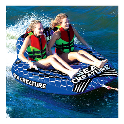 Seachoice Sea-Creature Towable Tube, Open Top Boat Tube w/ Backrests, 2 Person, 60 In. X 58 In. thumbnail-1