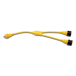 Marinco 154AY Standard "Y" Adapter Dock Side Male 50A 125V Locking to Boat Side Female 2-50A/125V Locking With Sealing Collar System thumbnail-1