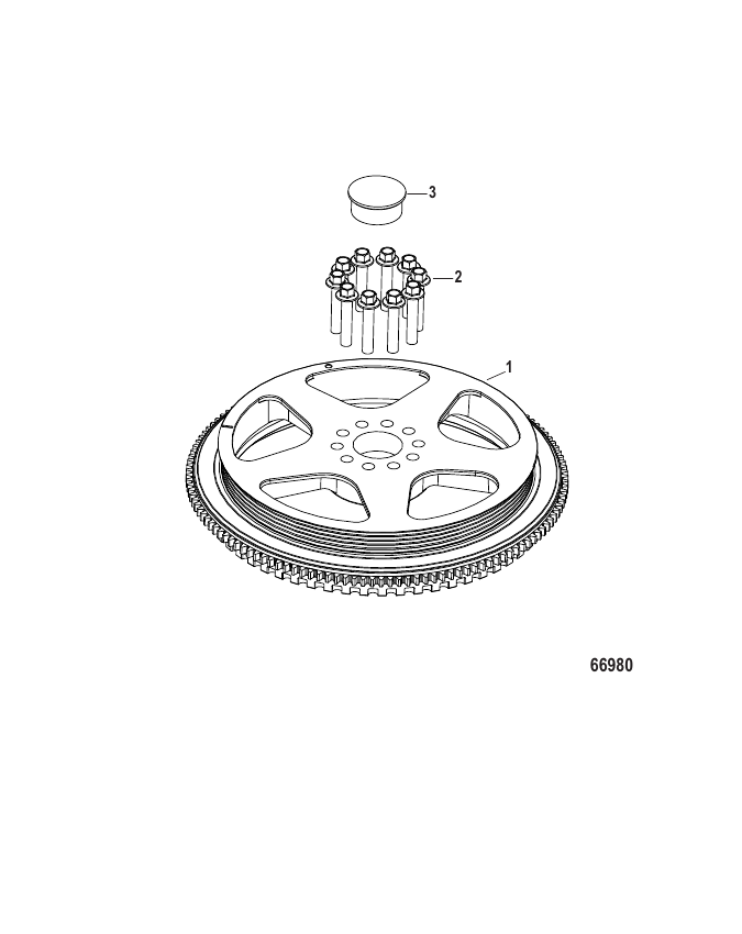 Serial Range Outboard 175 (4-STROKE) (3.4L) (V6) - 2B529482 & Up - Flywheel