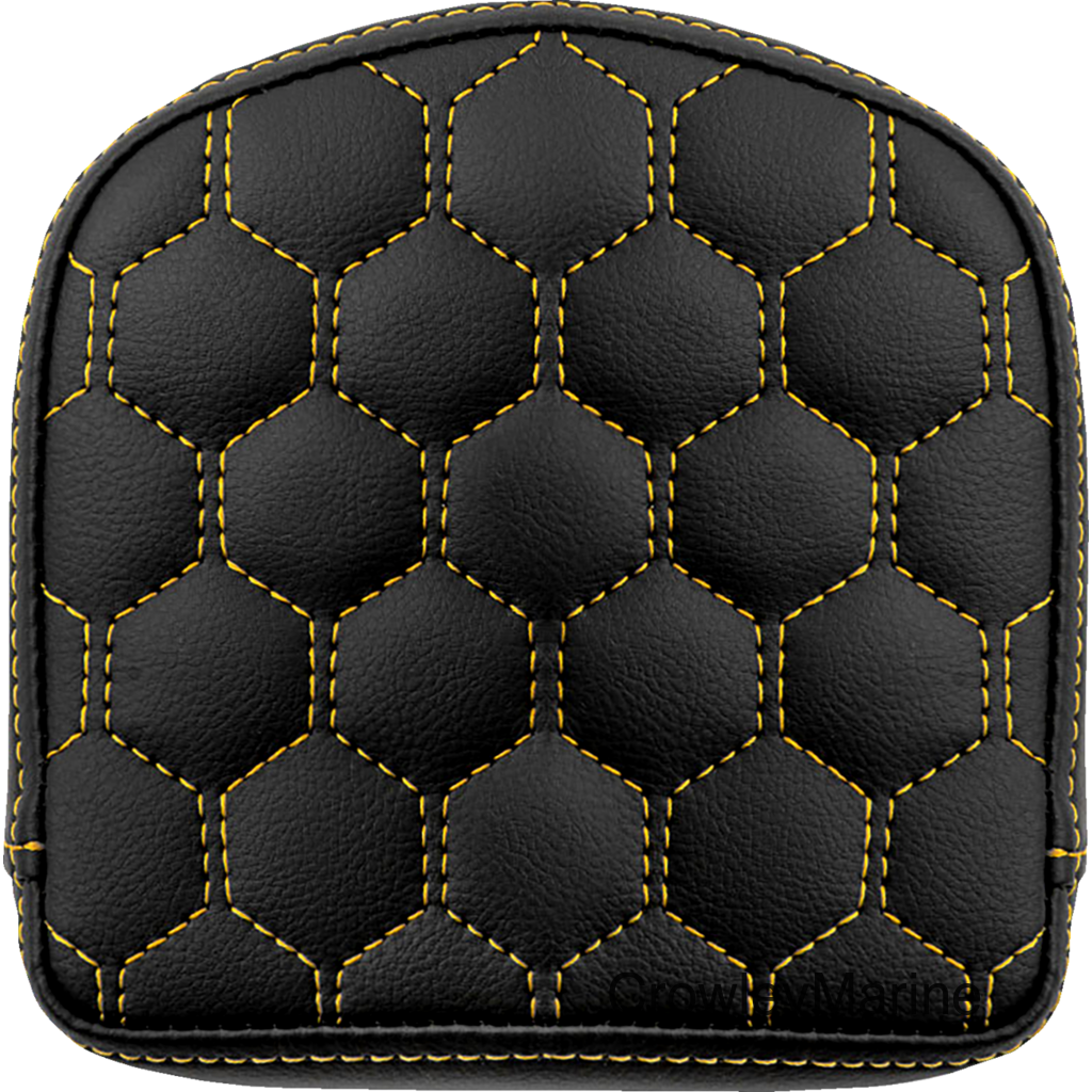 RoadSofa™ Sissy Bar Pad - Honeycomb - Gold Stitching