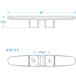 Seachoice Plastic Open Base 6 In. Boat Dock and Anchor Line Cleat w/ Black Finish thumbnail-5