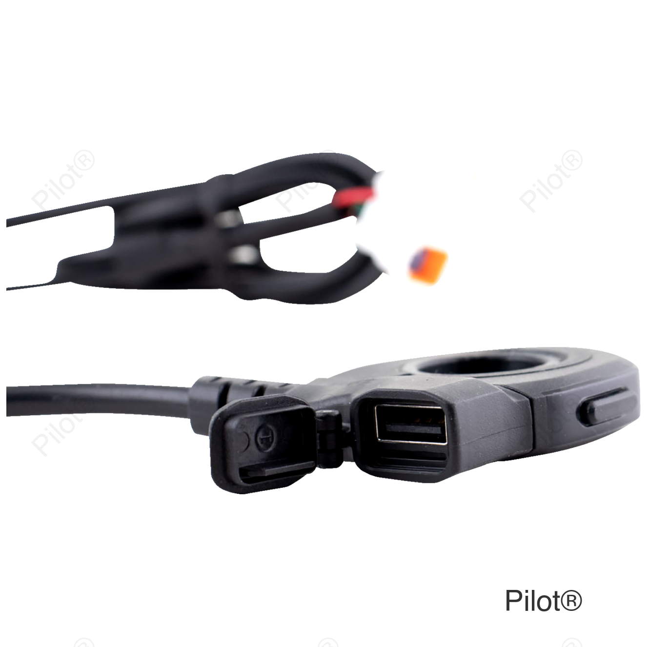 Heated Grip Thumb Switch - USB-A Charger - Black