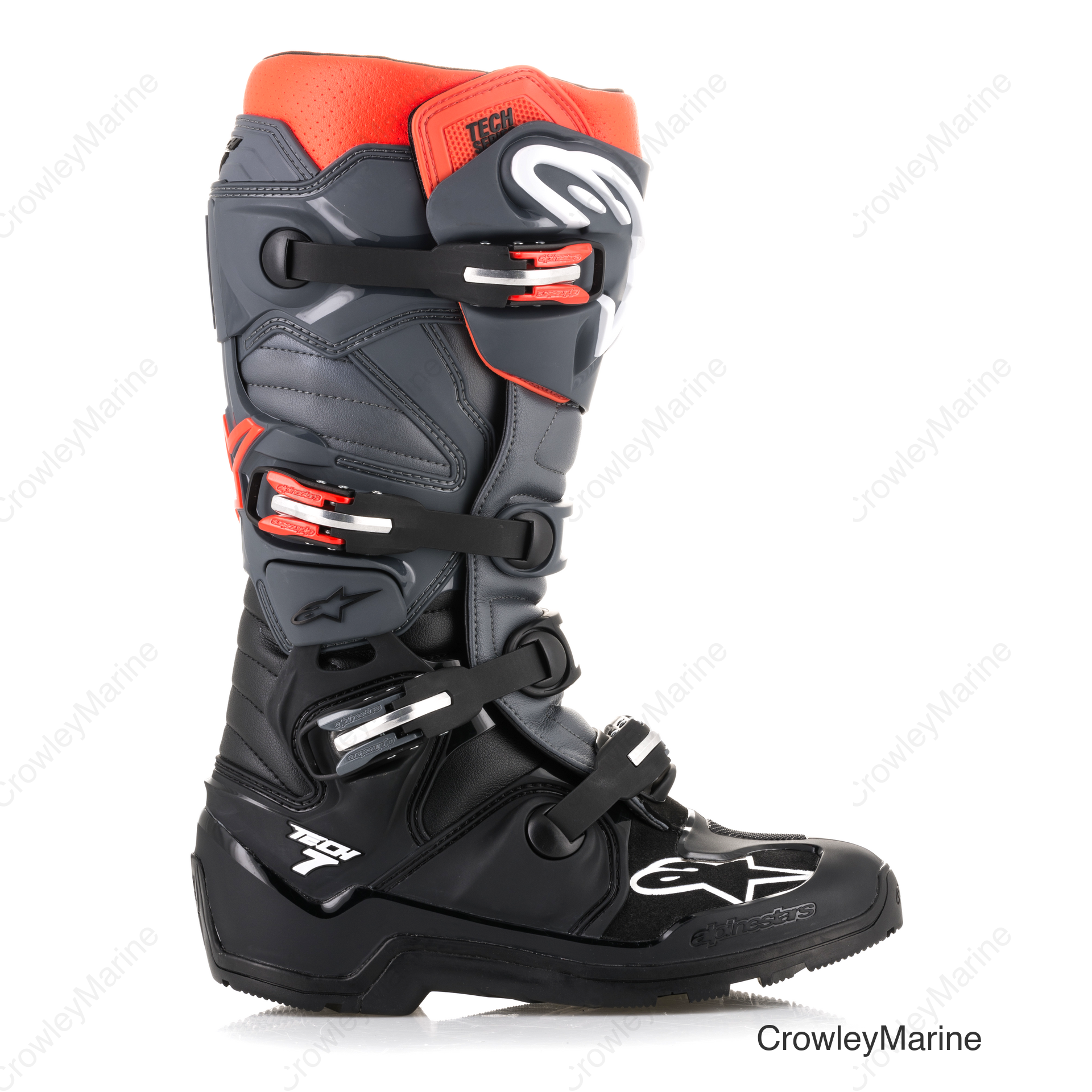 TECH 7 ENDURO BOOTS BLACK/GREY/RED SZ 09