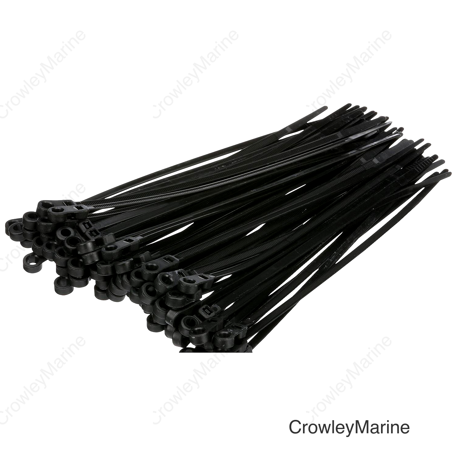Seachoice Cable Ties, 8 In. Long, Mounting Design, 50 Lbs. Max Load, UV Black, Pack of 100