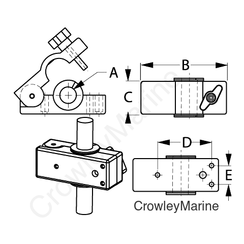 SeaDog 327199 Removable Rail Mount Clamps | Fit 3/4" to 1-1/4" Tubing