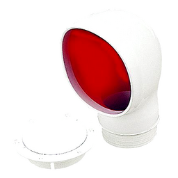 SeaDog 7271353 PVC Standard Profile Cowl Vent & Snap On Deck Plate, White With Red Interior
