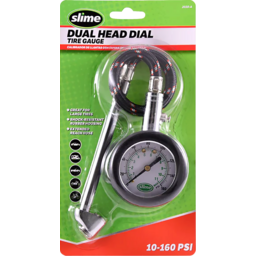 Tire Pressure Gauge - Dual Head/Dial - 10 psi -160 psi