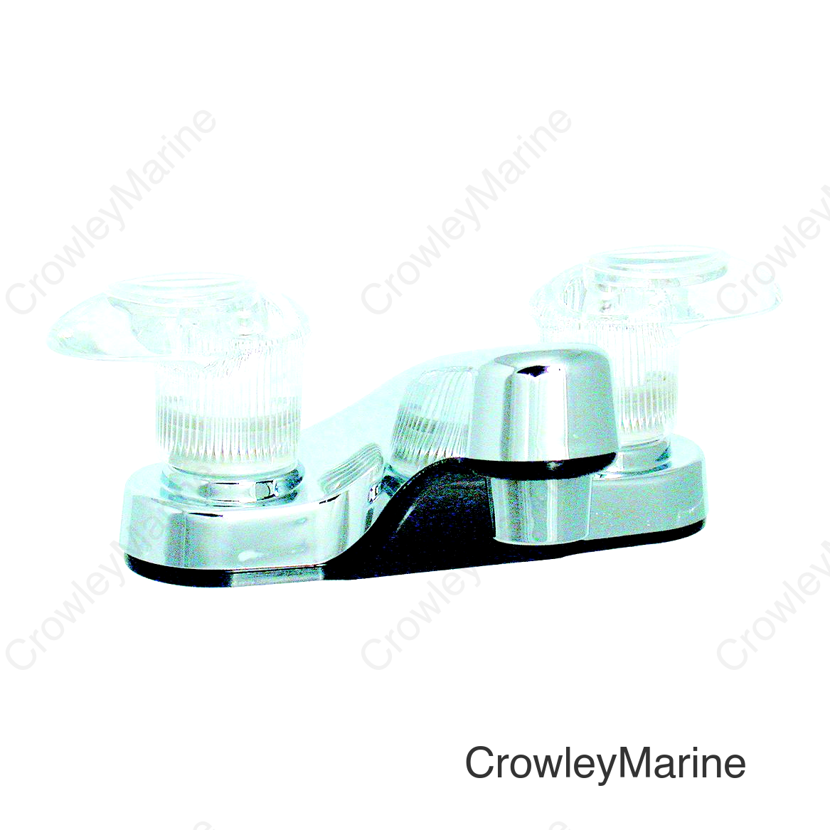 Valterra Catalina PF222301 Chrome Finish RV Lavatory Bathroom Faucet with Two Clear Acrylic Lever Handles