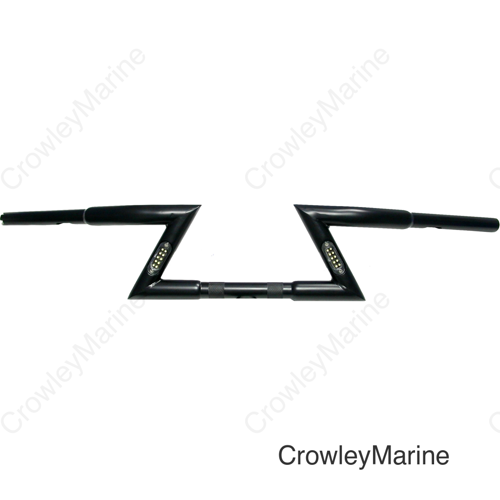 GLOSS BLACK Z BARS 6" RISE W/LED TURN SIGNALS