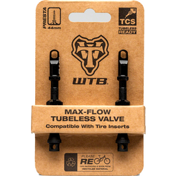 WTB TCS Max-Flow Tubeless Valves - 44mm Black Pair