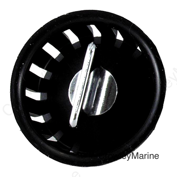 JR Products 9491300062 Threaded Plastic Strainer Basket, Black/Chrome
