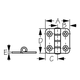 Stainless Butt Hinge-2 X 2"c thumbnail-1