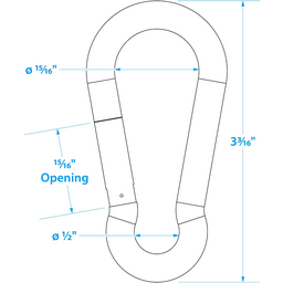 Seachoice Interlocking Spring Hook, 3.25 In. X 0.3125 In., 480 Lb. Max Load thumbnail-2