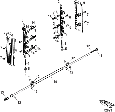 Serial Range Outboard 200R APX (4-STROKE)(3.4L)(V6) - 1E054353 & Up - Fuel System