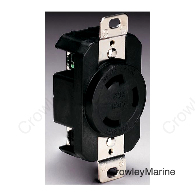 Marinco 3-Wire 30 Amp/125V Locking Charging/Trolling System Receptacle