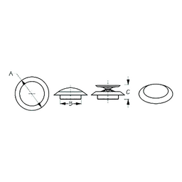 Sea-Dog 5173971 Pop-Up Sink Stopper, A: 2-7/16" , B:1-1/2", C:1", Large , Weight: 0.2" thumbnail-1
