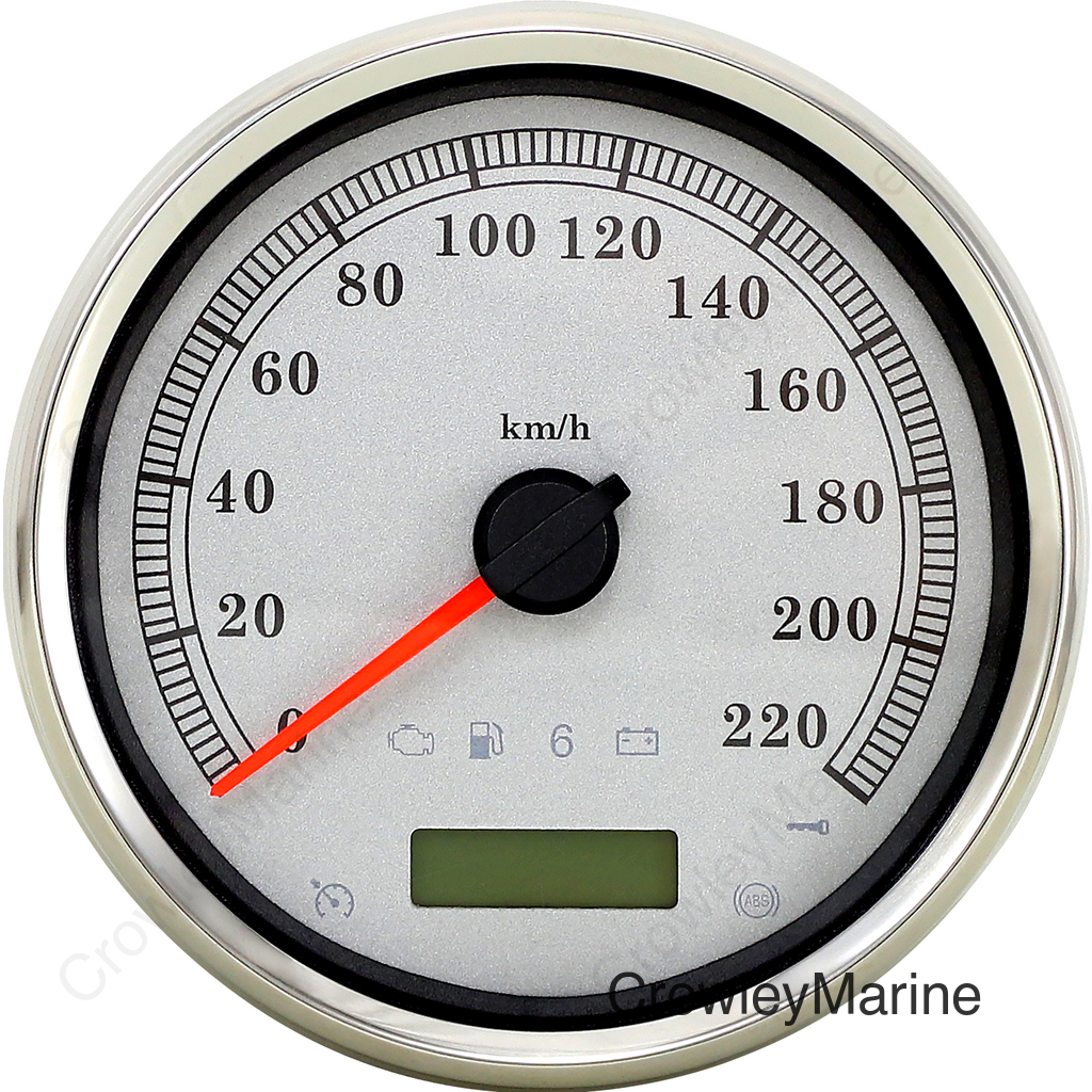 SPEEDOMETER SLVR KPH 5"