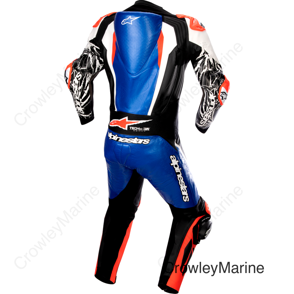 Racing Absolute v2 1-Piece Leather Suit - Black/Blue/White/Red - US 48 / EU 58
