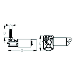 SeaDog Stamped Powder Coated Steel & 304 Stainless 12V MRV Wiper Motor | Black Finish