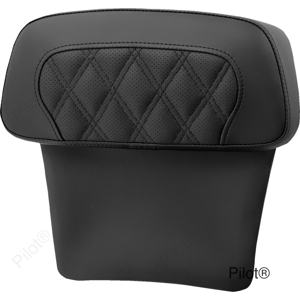 Chopped Tour Pak Backrest Pad - RoadSofa™ - Perforated Black w/ Lattice Stitch - FLT/FLH '14-'23