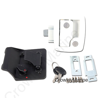 BAUER TRAVEL TRAILER LOCK W/KEYS - WHITE - Direct replacement for standard RV entry door locks. Features Bauer's SCI technology to prevent tampering with lock cylinders. (RV0000117)