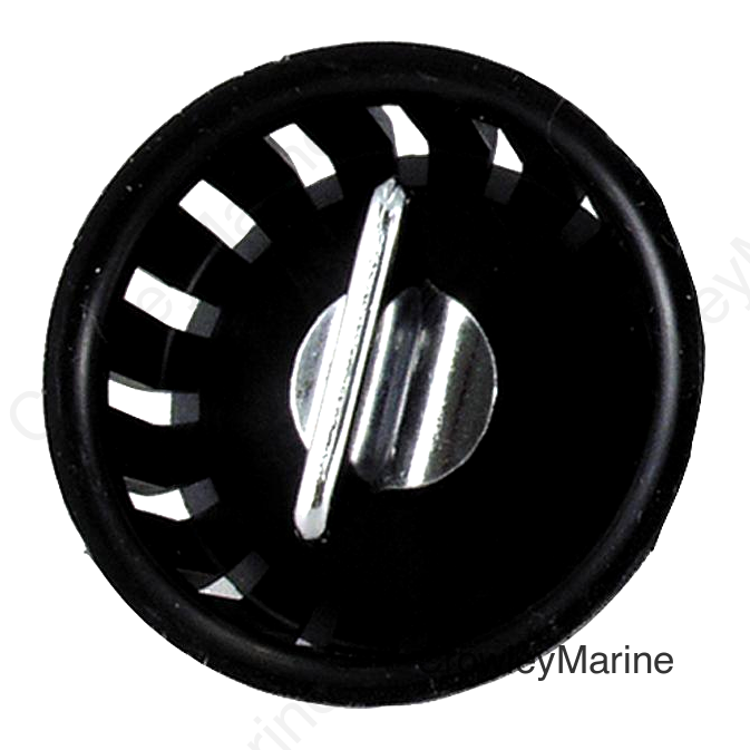 JR Products 9491300062 Threaded Plastic Strainer Basket, Black/Chrome