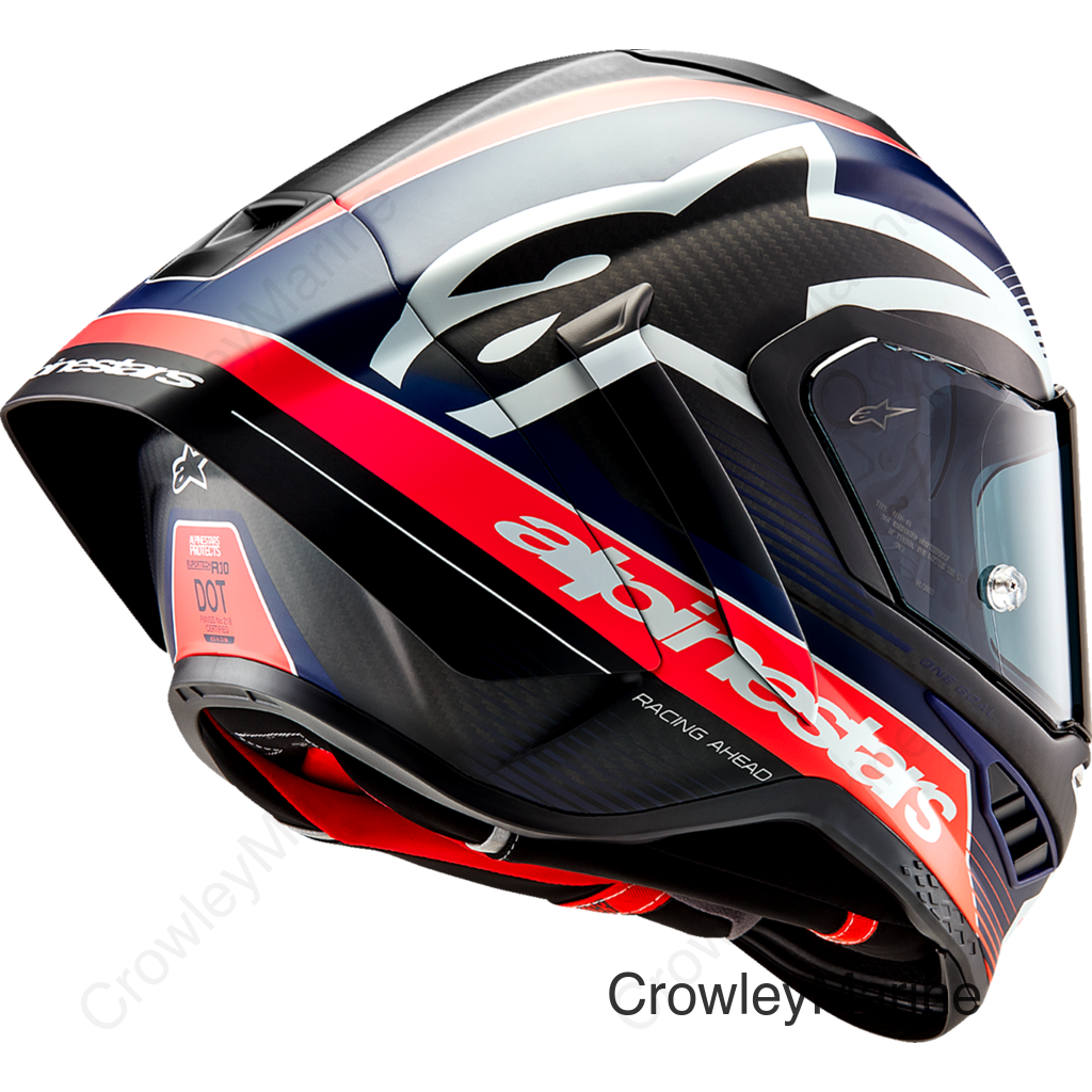 Supertech R10 Helmet - Team - Matte Black/Carbon Red Fluo/Blue - Medium