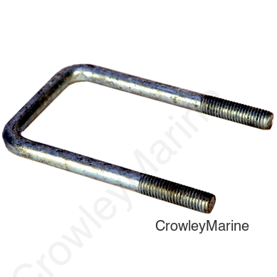 U-Bolt, 3 1/16" Square Galvanized 1/2"-13x5.31"Long,1.75" Thread (408690)