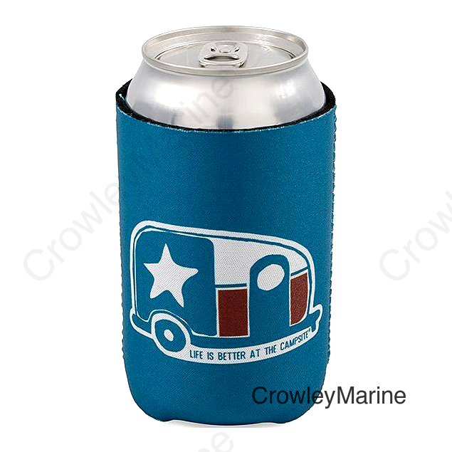 Camco 53372 Life Is Better At The Campsite Can Holder, Blue, Texas Flag/Camper