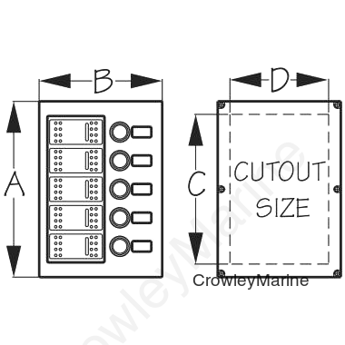 SWITCH PANEL WAVE ROCKER 5 ILLUM