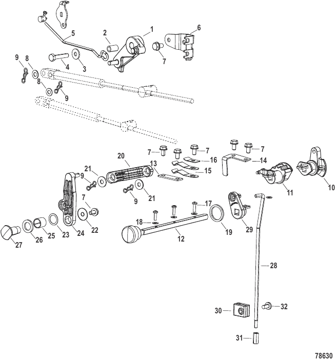 Serial Range Outboard 8 EFI (2 CYL.)(4-STROKE)(209cc) - 1R281445 & Up - Shifting System Remote Control