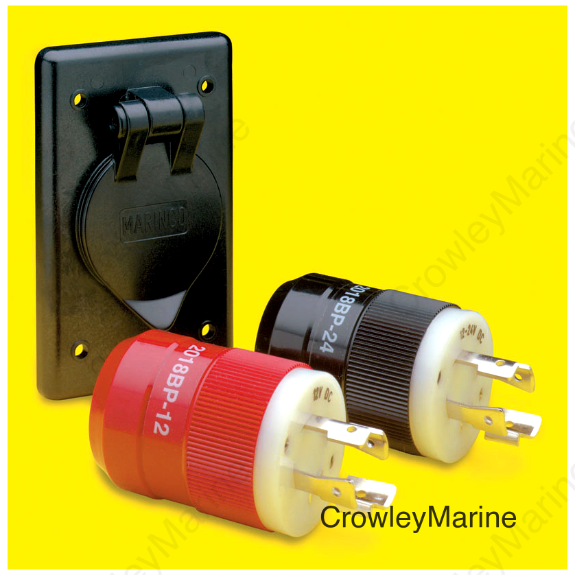 Complete System: Charger Plug, Trolling Motor Plug, Receptacle and Bracket