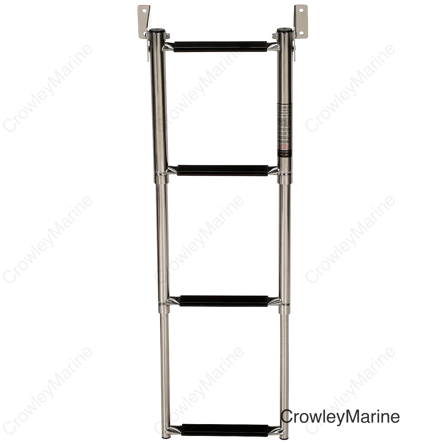 Seachoice Telescoping Transom Mount Ladder, Stainless Steel, 4 Steps, 300 Lb. Capacity