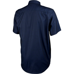 QBP Brand Short Sleeve Chambray Cotton Shirt - Men's Navy X-Small