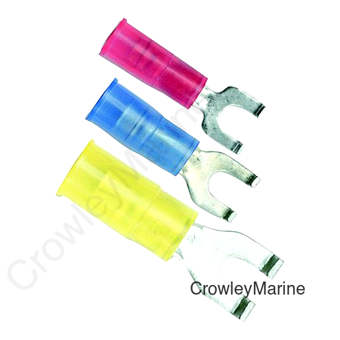 Ancor 220312 Marine Grade™ Nylon Spade Terminal, #8 Fastener, 16-14 Wire, Blue, 100/Pk