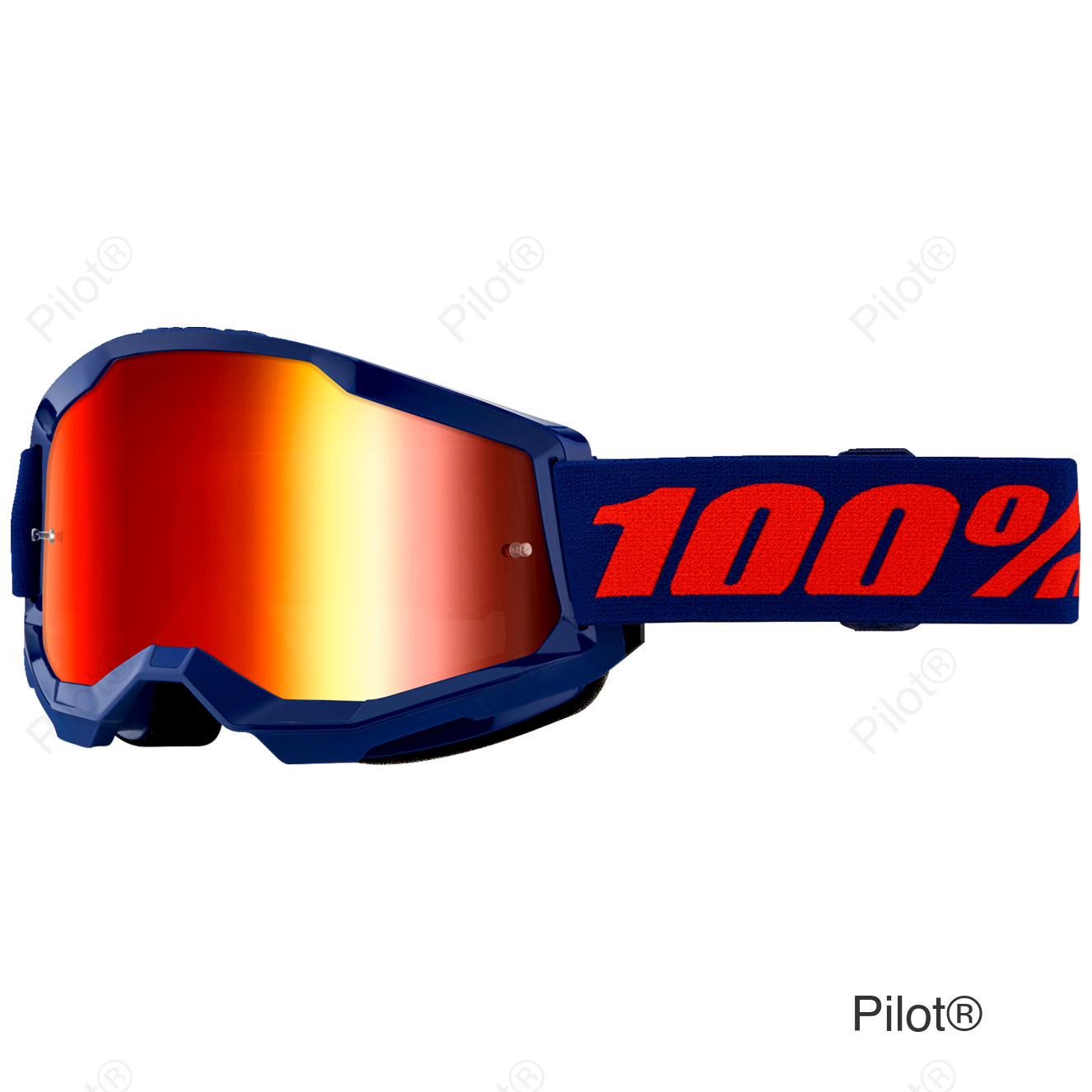 Strata 2 Goggle - Navy - Red Mirror