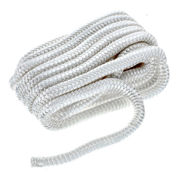 Seachoice Double-Braid Nylon Dock Line w/ Eye Splice, Pre-Shrunk, Heat Stabilized, 1/2 In. X 25 Ft., White thumbnail-0