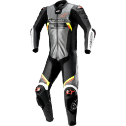 Missile Ignition v2 1-Piece Leather Suit - Metallic Gray/Black/Yellow/Red Fluo - US 36 / EU 46 thumbnail-0