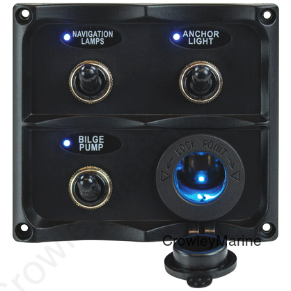 SWITCH PANEL NYLON IP68 3 TOGGLE