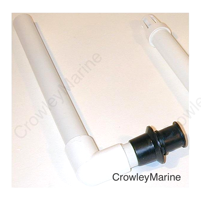 T-H Marine Push In Overflow Drain Tube 90 Degree Fits All 1-1/8" T-H Thru Hulls, 12" L