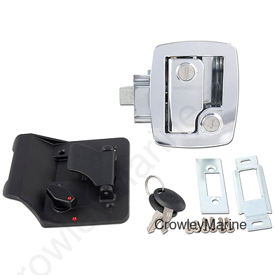BAUER TRAVEL TRAILER LOCK W/KEYS - CHROME - Direct replacement for standard RV entry door locks. Features Bauer's SCI technology to prevent tampering with lock cylinders. (RV0000118)