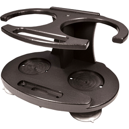2-Tumbler Holder w/Cell Phone Storage, Black
