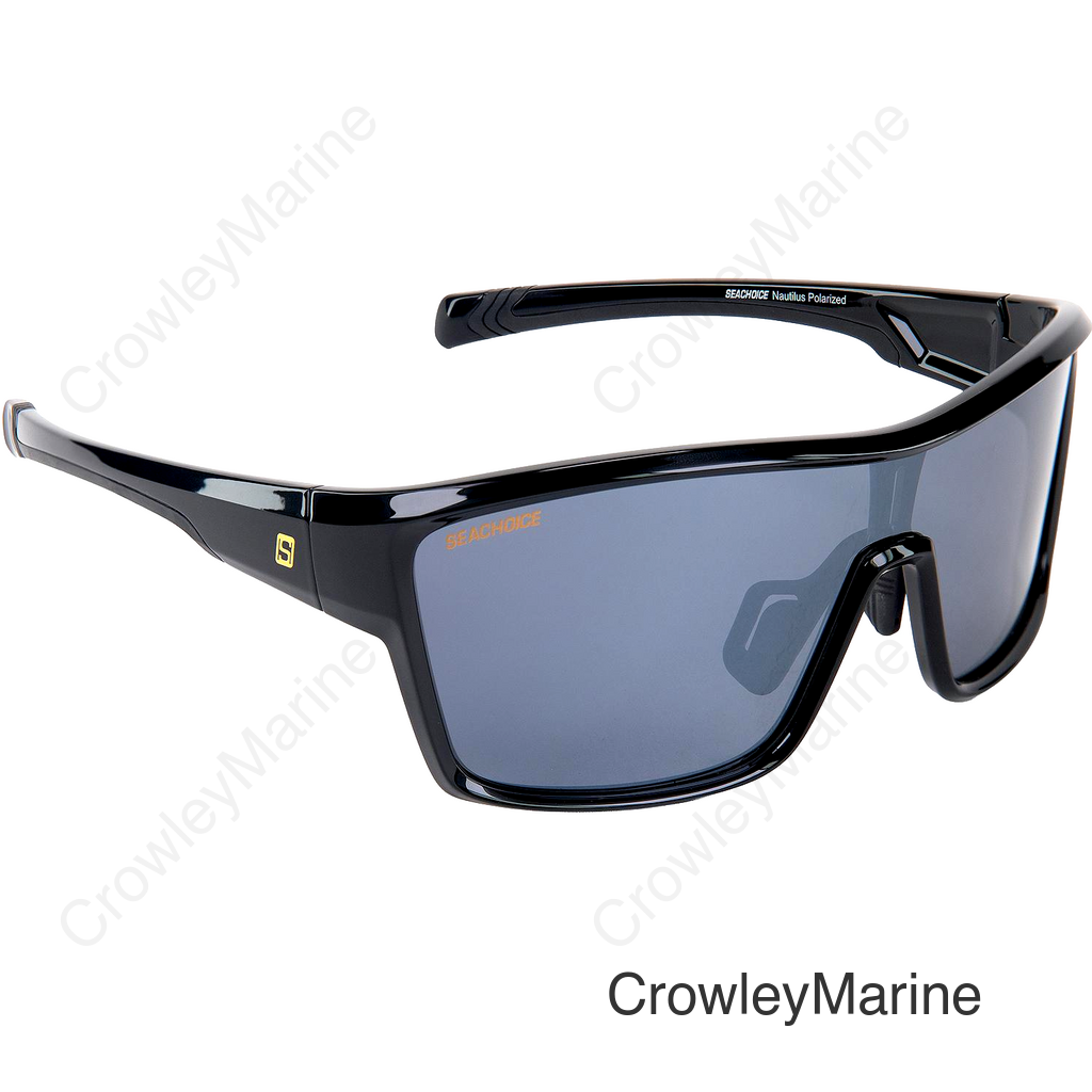 Seachoice 98819 "Nautilus" Polarized Sunglasses, Frame: Shiny Black, Lens: Full Silver Mirror