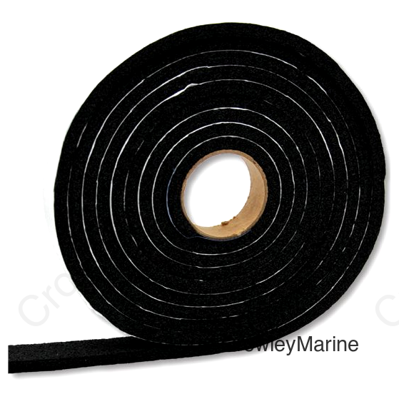 VINYL FOAM TAPE-BLK 1/2X1/4X100'