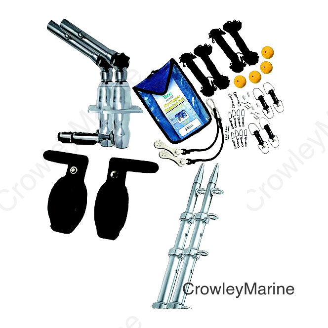 Taco GS280SILSILKIT Grand Slam 280 15' Outrigger Kit, Silver/Silver
