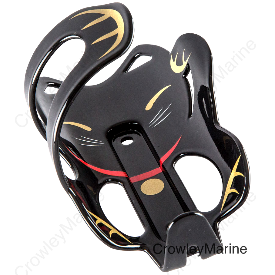 Portland Design Works Lucky Cat Water Bottle Cage: Black Cat