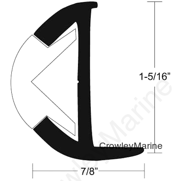 1-5/16"H x 7/8"W x 12'L; Uses V12-0303 Insert