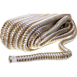 Seachoice Double-Braid Nylon Dock Line w/ Eye Splice, Pre-Shrunk, Heat Stabilized, 1/2 In. X 25 Ft., Gold White thumbnail-5